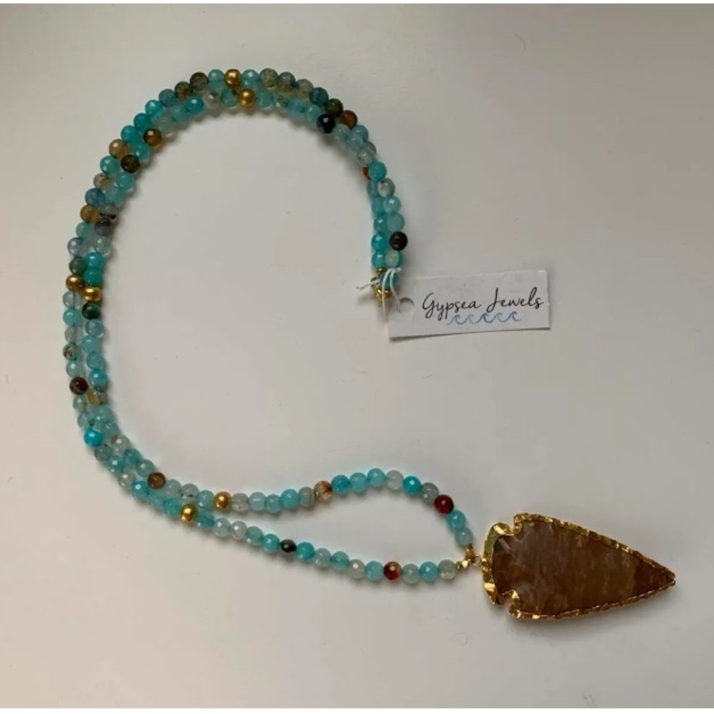 NWT Gypsea Jewels Beaded Arrowhead Necklace